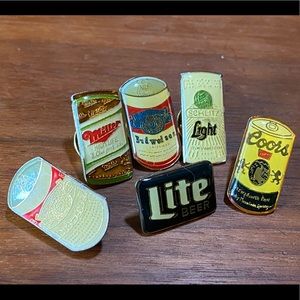 Vintage beer enamel pin lot. Schlitz Coors Miller